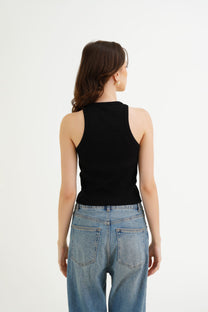 Black Ribbed Top