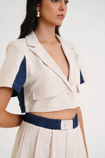 Linen Crop Blazer