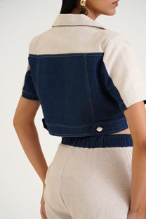 Linen Crop Blazer