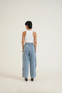 Split-Shade Denim (High Waisted, Wide Leg)