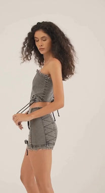 Denim grey skirt